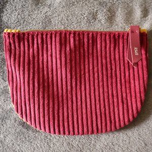 NWOT Ipsy Two Color Fall Corduroy Cosmetic Bag